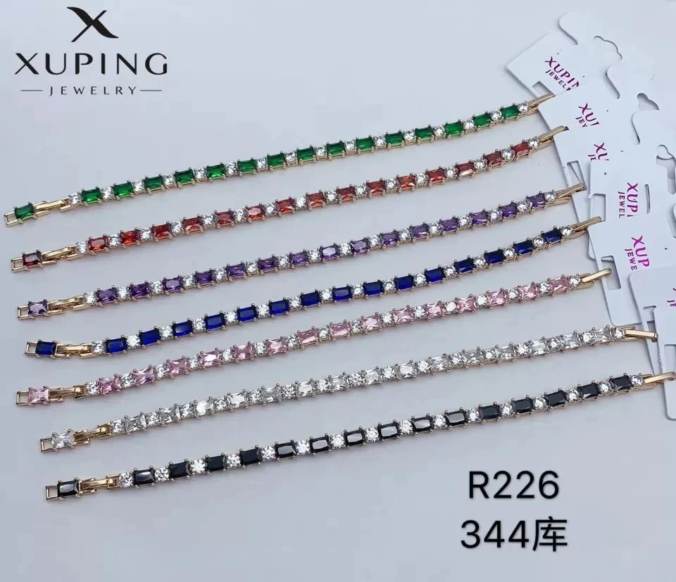 A01 xuping 2021 new arrival cz colorful wholesale series of gold plated, fashion hand bracelet for women
