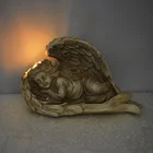 Angel Angels Pretty Design Sleeping Angel Statues Resin Solar Angel Lights Solar Garden Lights Angels