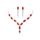 Red Necklace Explosions Red Suit Bride Necklace Full Diamond Jewelry Factory Outlet