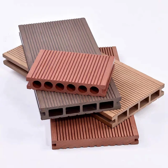 Contemporary WPC Decking Tiles Anti-Slip Outdoor Floor with Wood Grain Finish Walnut Maple Material for Parks Verandas