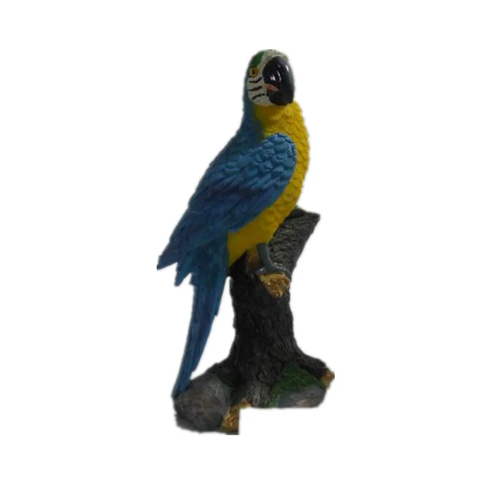 HomeDecTime 2X Imitación De Resina Animal Loro Grande Estatua De Pájaro Cabeza Amarilla Y Roja Loros Yarda Árbol Césped Decoración Jardín 