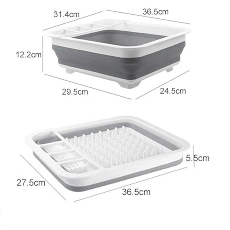 Foldable Multifunctional kitchen collapsible colander tableware storage rack vegetable water drain basket