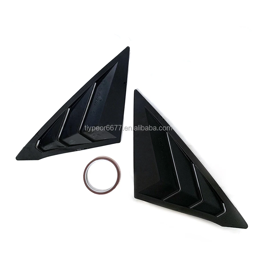 product rear side window louvers compatible for honda civic sedan accessories 2020 2022 racing sport style air vent scoop cover-6