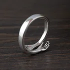 Silver Popular With Children Palm Pattern Ring Pure Silver Stainless Steel Ladies Rings