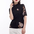 Woman Bloush Female Blouse ODM Shirt Sleeves Printed Ladies Mesh Female Tops Woman Bloush On Sale