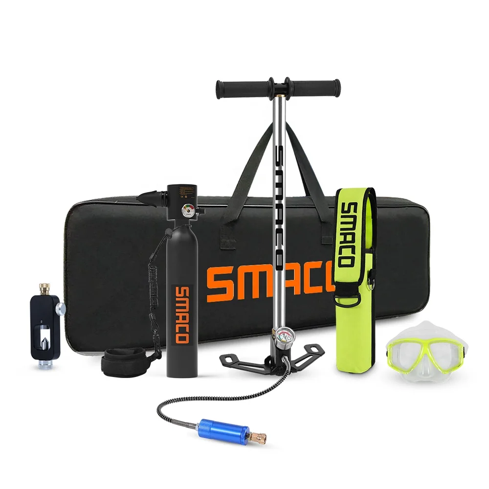 SMACO Scuba Diving Oxygen Cylinder Air Tank Underwater Breathing Kit 1L 0.7/0.5L 