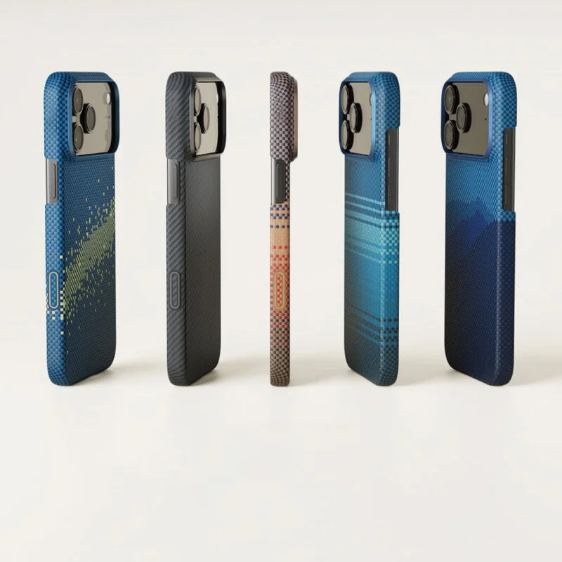 product laudtec carbon fiber phone case for iphone air 17 16 pro max magnetic ultra thin lightweight shockproof woven back cover sjk1109-4