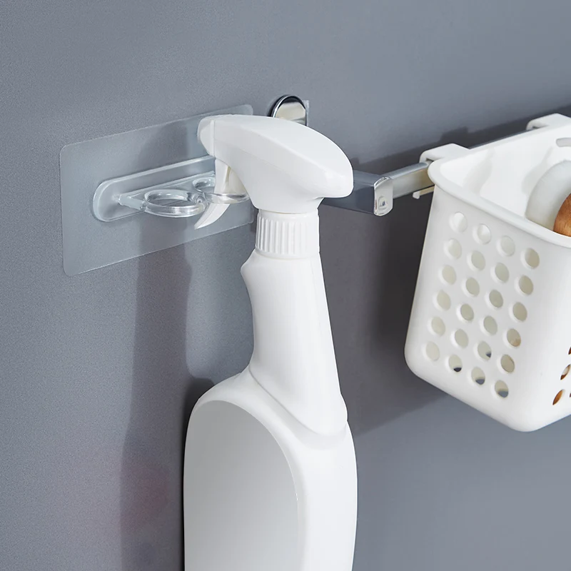 Wall mounted shower gel storage rack plastic bathroom shampoo hook kitchen liquid multifunctional bottle rack