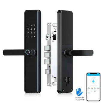 Tediton Security Keyless Wifi APP Digital Smart Finger print door lock for Airbnb Apartment