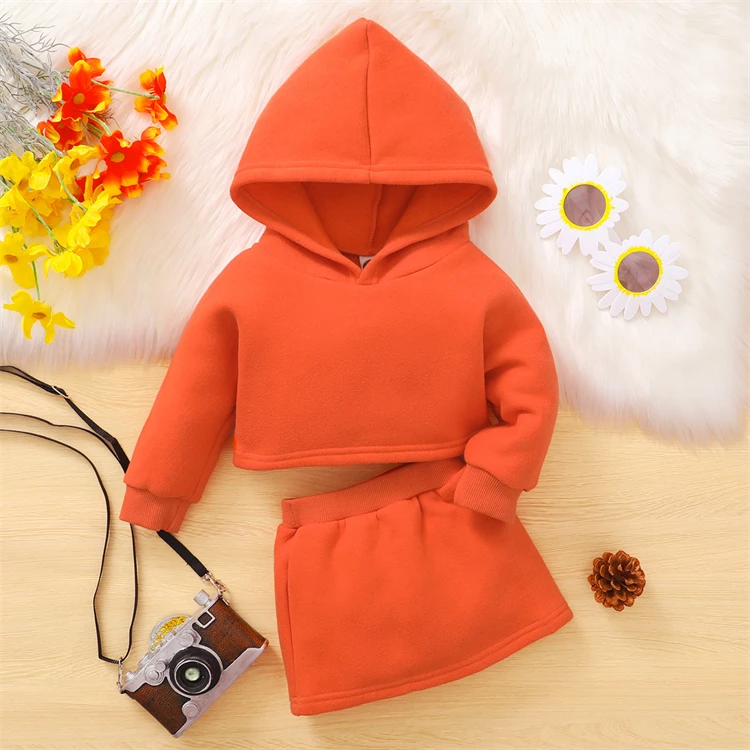 2022 Children Fall Clothes Toddler Girls hoodie Boutique Clothing Kids Apparel Little Girls Kids Autumn Two Pieces Clothes Sets