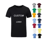 Blank Black Quality T-shirts Short Sleeve Round Neck Blank Black Custom Print T Shirt Mens T-shirts
