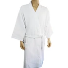 Gown Towelling Cotton Robe Embroidery Waffle Cotton Soft Fabric Hotel Shower Robe Bathrobe Bath Gown Salon Towel Robe