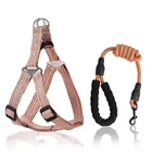 Pet Custom Adjustable Luxury Personalized Unique Reversible Easy Walk Pet Dog Harness Set