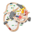 New Wooden Railway Toys Set Kids Educational Toy Train Track Sets