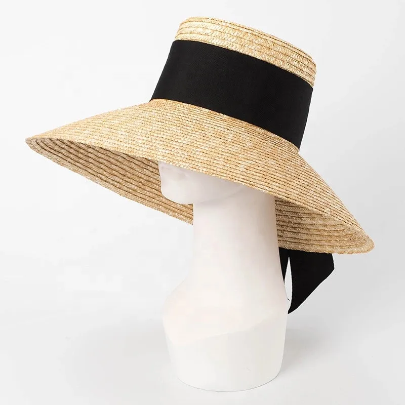 flat crown straw hat