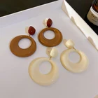 Drop Earrings Acrylic Resin Drop Earring White Round Drop Fashion Earrings Acrylic Resin