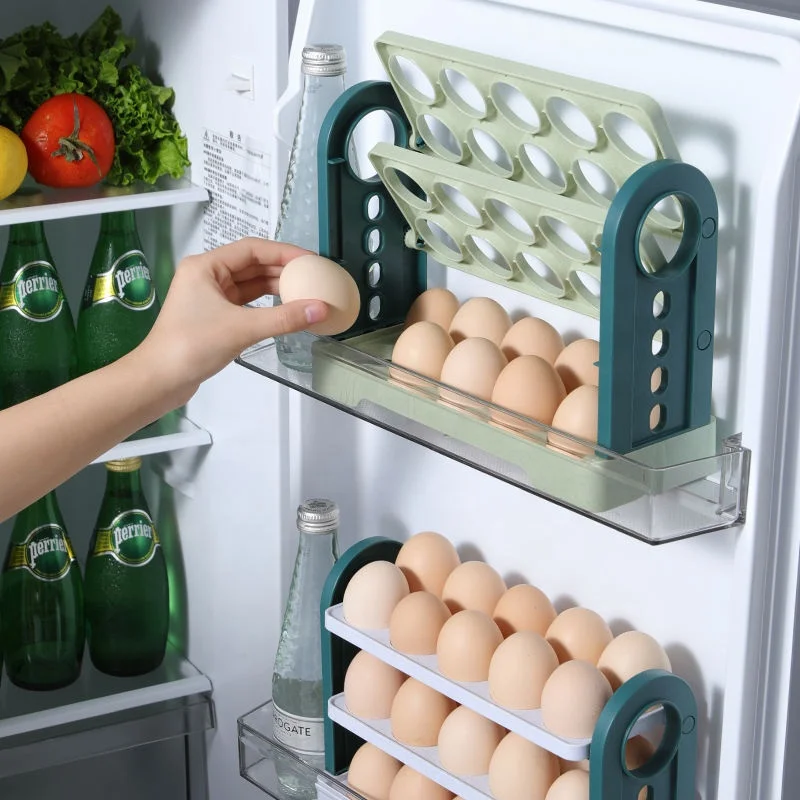 3 Layer Flip Type Egg Storage Rack Refrigerator Organizer Practical Container Box Kitchen Accessories