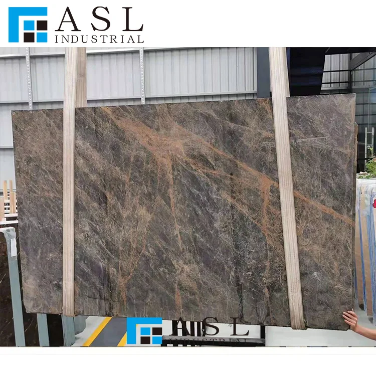 Gold blue marble Natural Stone slab tile marbles for house coffee table with marble dinning table set