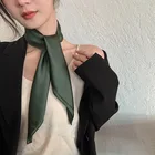 Pure Silk Scarf Pure Color Summer Thin Silk Satin Square Scarf Korean Neckscarf 70x70cm