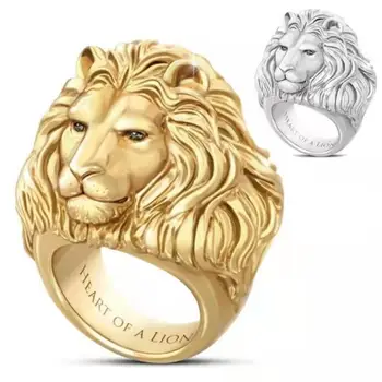 Domineering Lion Head Ring Cheap Jewelry Accessories Wholesale Men Rings Halloween for Men Cool Stuff Chunky Rings