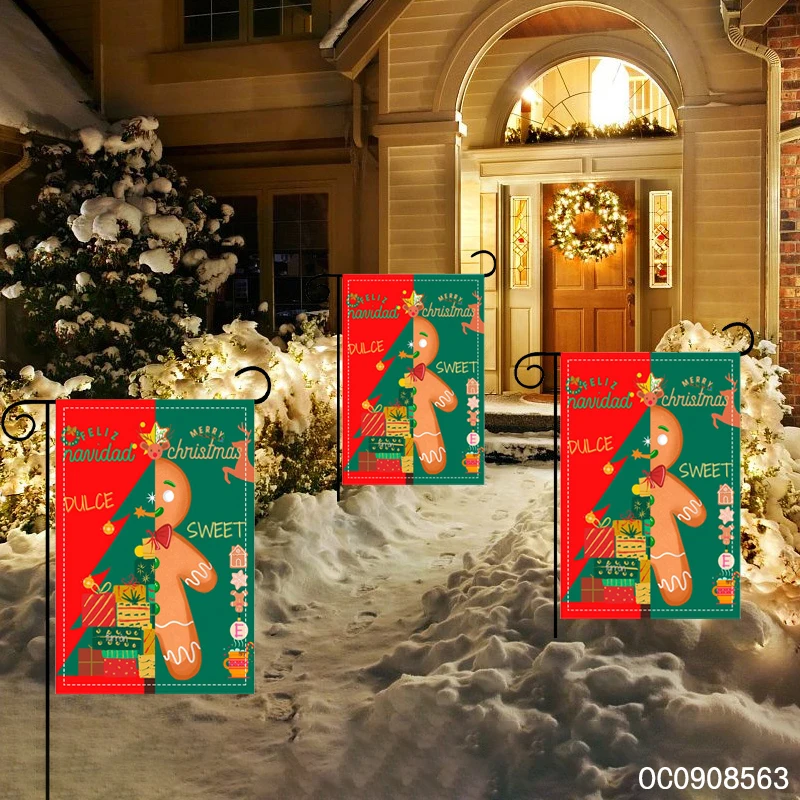 Outdoor garden flag christmas decoration supplies-old 2024 for sale