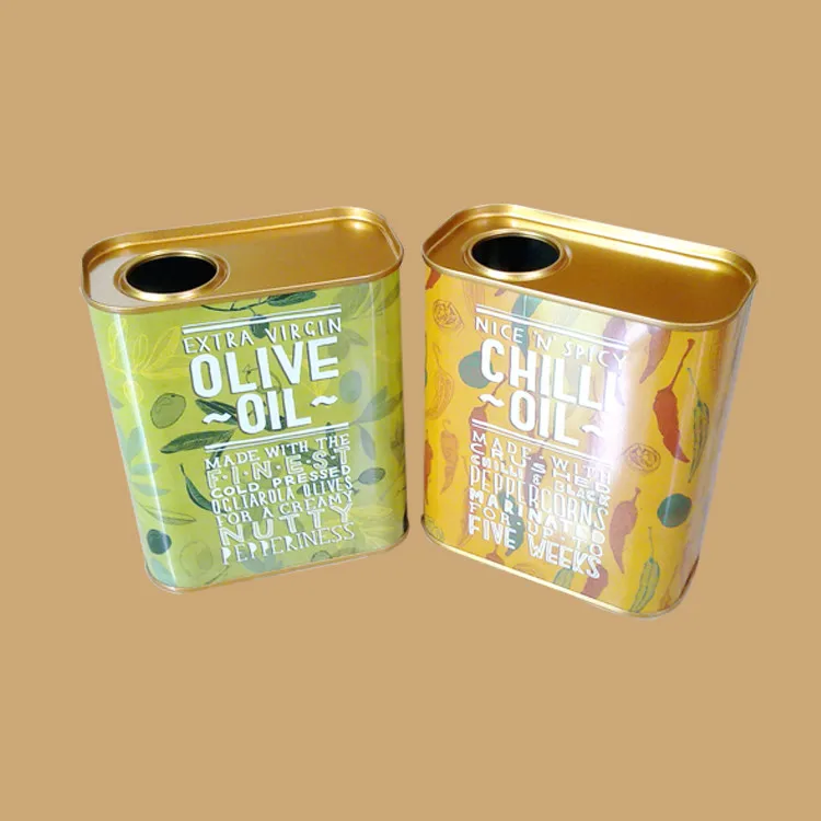 Wholesale 500ml Food Grade ISO9001 Certified Olive Oil Tin Can with Plastic Lid for Custom Printing