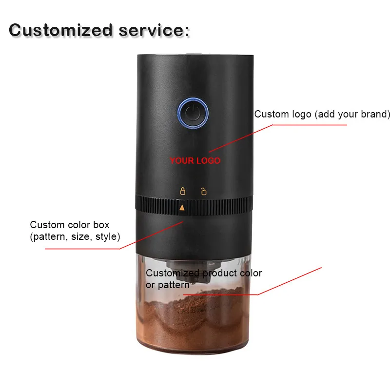 Household Small Grinding Machine Stainless Steel Ceramic Burr USB Rechargeable Electric Coffee Bean Grinder