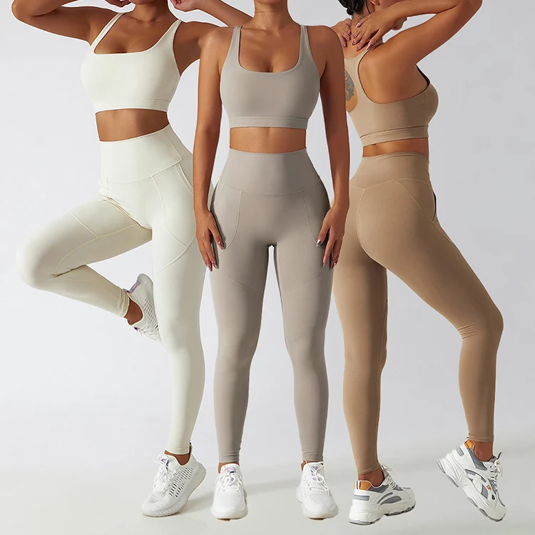 Yoga Suit Set For Women Outdoor Gym Fitness Wear Activewear Custom Logo Women Gym Sport Wear Fitness Workout Womens Gym Set