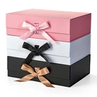 Pink Rose Custom Logo Printing Valentine Mothers Day Magnetic Gift Boxes Pink Red Rose Flower Box