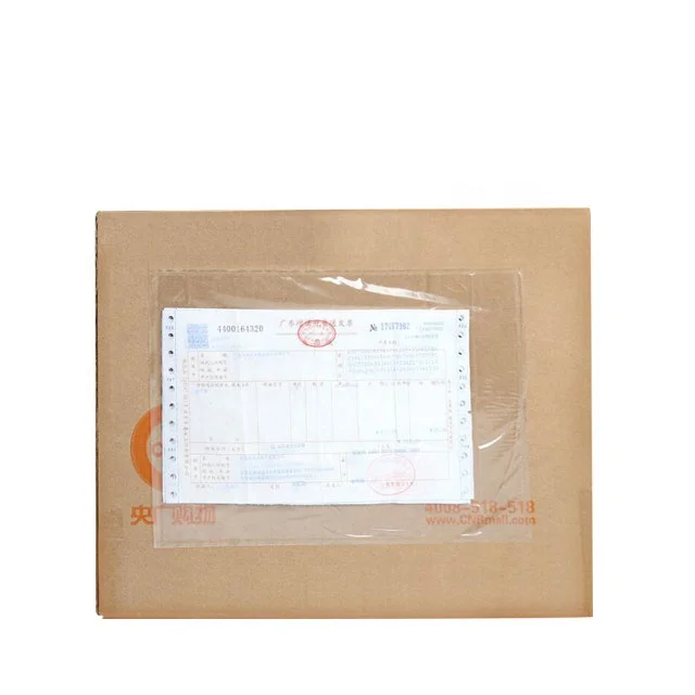 Clear Document Enclosed Wallets Pouches A4 Plain Self Adhesive 