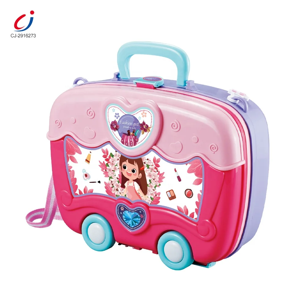 Chengji wholesale toy kids makeup toys girls games pretend play set new suitcase 3 in1 beauty play dressing table toy for girls