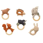 Lovely Toys Lovely 2021 Hot Sale Wooden Baby Rattle Lovely Crochet Rattle Baby Toys