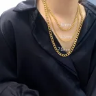 Chain Chain Chain YS Jewlery Simple Chain Mix Length Stainless Steel Fancy Gold NK Chain