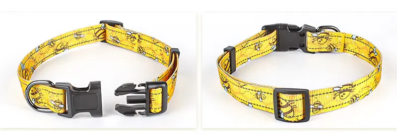 yellow bee dog collar