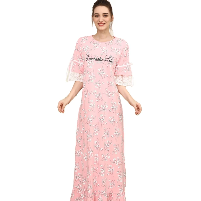 Custom Women's Summer Floral Color short Sleeve Long Dress For Ladies Women Casual Elegant Maxi Dress