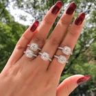 Diamond Ring Rings Hundred Match No Color Loss Wedding S925 Sterling Silver High-end Moissanite Diamond Ring