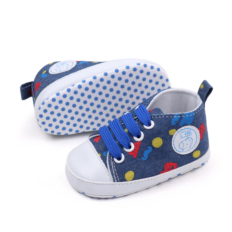 Spring and Autumn Animal logo Soft-soled Canvas Baby Shoes for Girls and Boys factory
