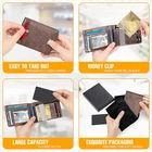 Leather Money Clip Wallet Leather Slim Front Pocket Wallet RFID Blocking Bifold Minimalist Men Money Clip Wallet