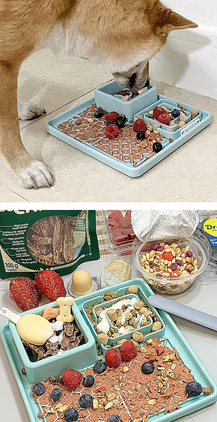 Food Grade Silicone Pet Plates and Slow Food Mats Cat and Dog Tableware Utensils with Suction Cups Comfortable Bowls & Feeders supplier