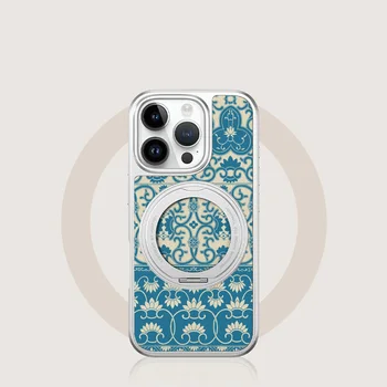 Leather pattern Phone case for iphone16 16mp Magnetic and holder case for 15 15promax/13Promax/14pro 13/12/11 shell