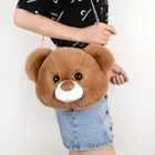 Bag Fur Shoulder Bag Cartoon Faux Fur Teddy Bear Head Handbag Cute Toy Bag For Girl Kid