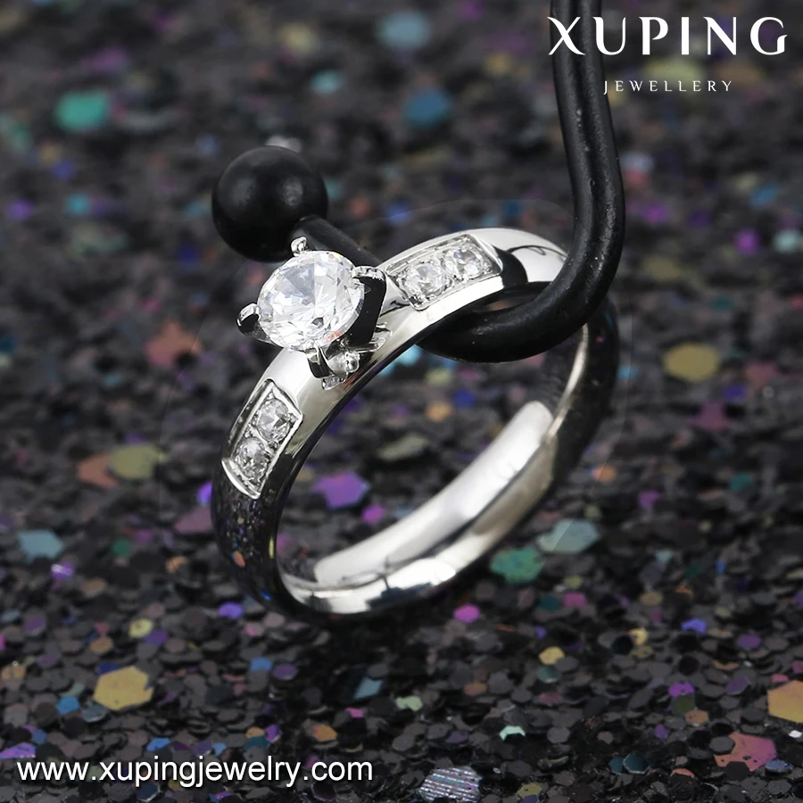 13999 xuping elegant Simple Engagement Moissanite ring Stainless Steel Jewelry diamond wedding rings