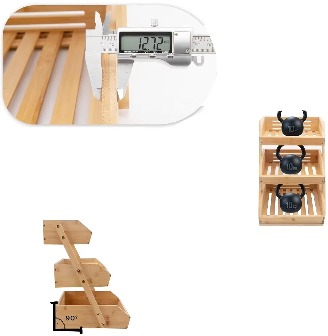 product 3 tier rustic wooden countertop organizer space saving vegetable fruit storage basket storage rack stand for kitchen holder-8