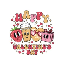 Cute Ice-cream and Strawberry Customized for Transfer Printing Design Pattern for Valentine's Day Garment Theme