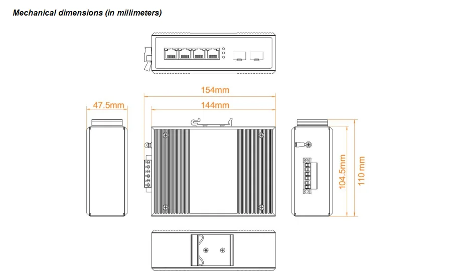 product 2 fiber sfp 4 rj45 ports 12g backplane industrial unmanaged gigabit switch-2
