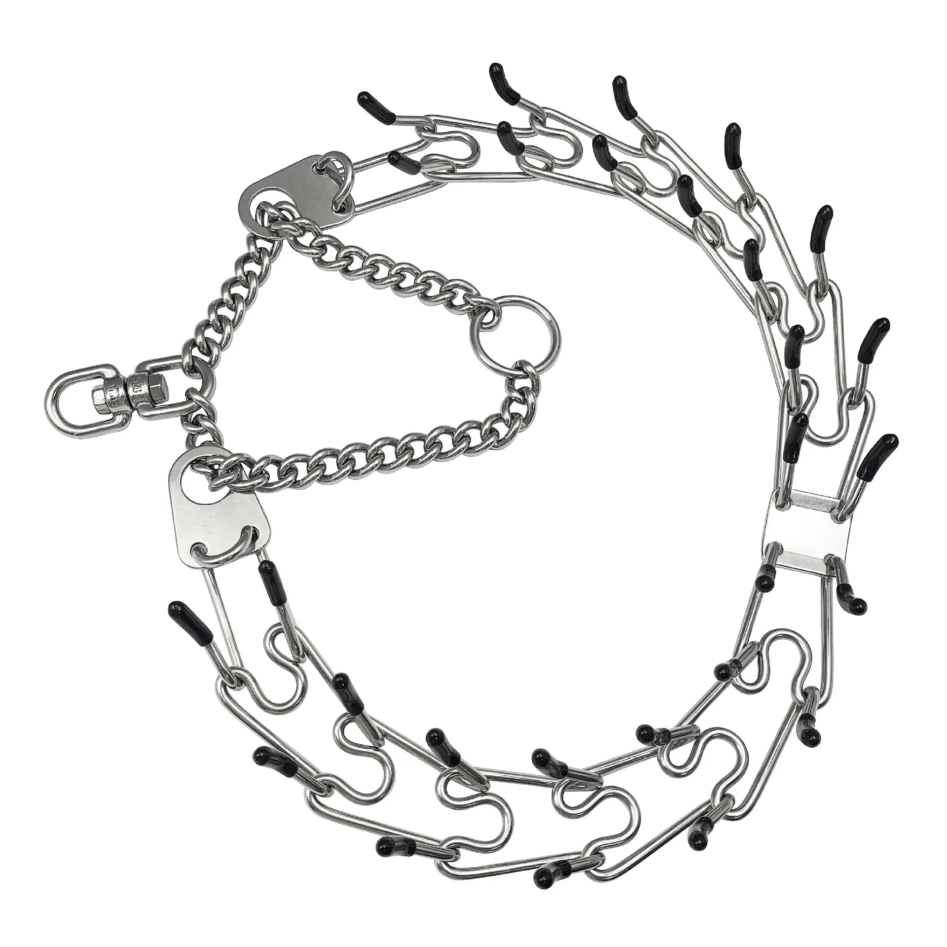 Pet Collars 3MM Stimulus Chain Stainless Steel Dog Chain Large Dog Explosion-proof Shock Collar P Chain Metal Dog Collar