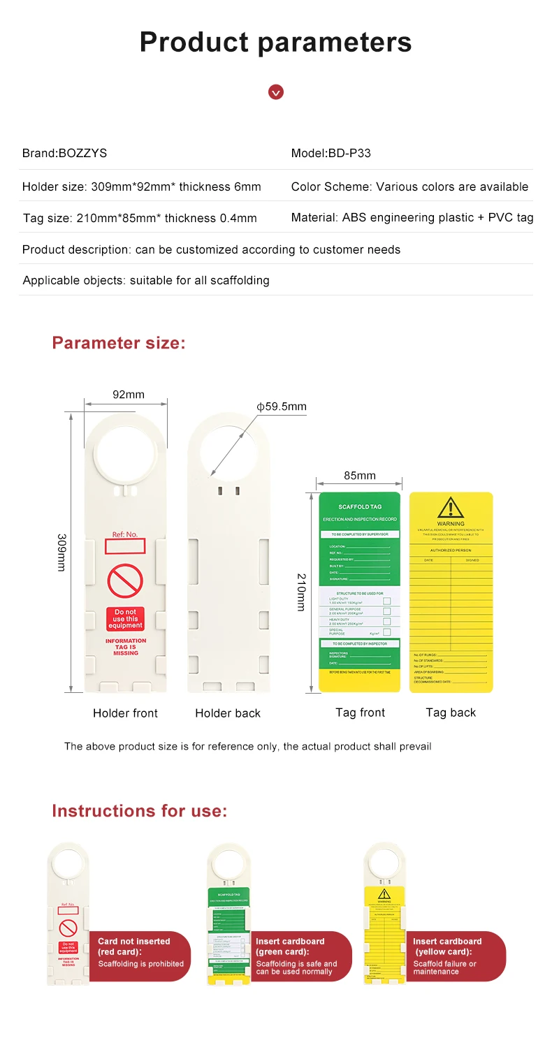 Abs Engineering Plastic Safety Lockout Warning Scaffold Safety Tag Send