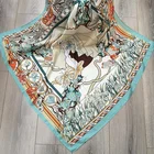 Scarf Custom Printed Ladies Scarf Shawl Sunscreen Silk 90cm Big Square Scarf High-end Scarf