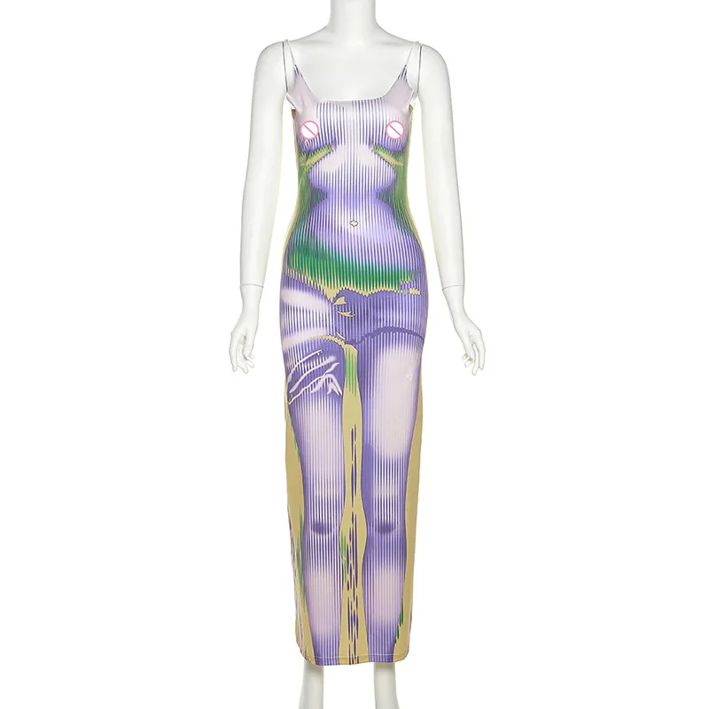 Women Sexy 3D Print Body-Shaping Dresses Women Stunning Hip Female Skirt Wrapped Chest Slim Dress