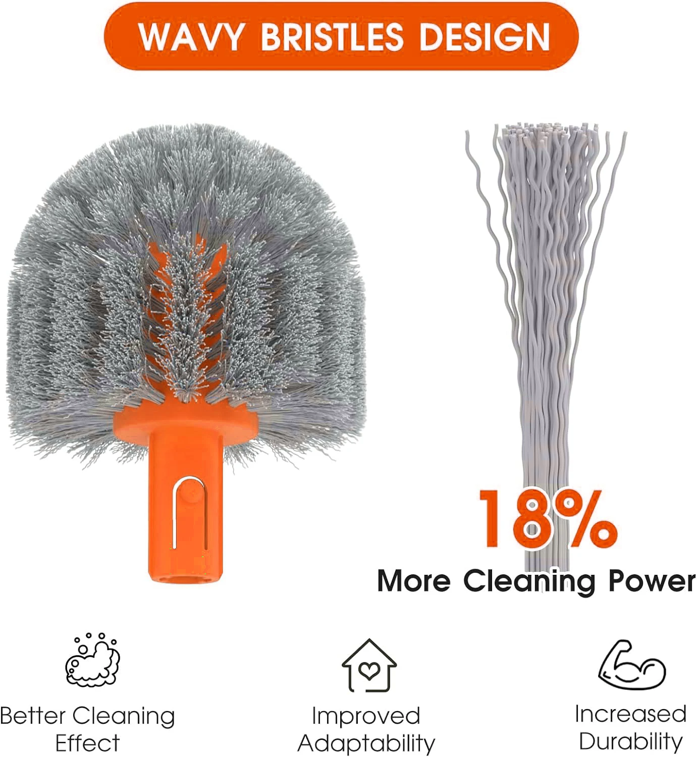 360 Pool Brush Head Corner Brush Round Ends With Cobweb duster Round